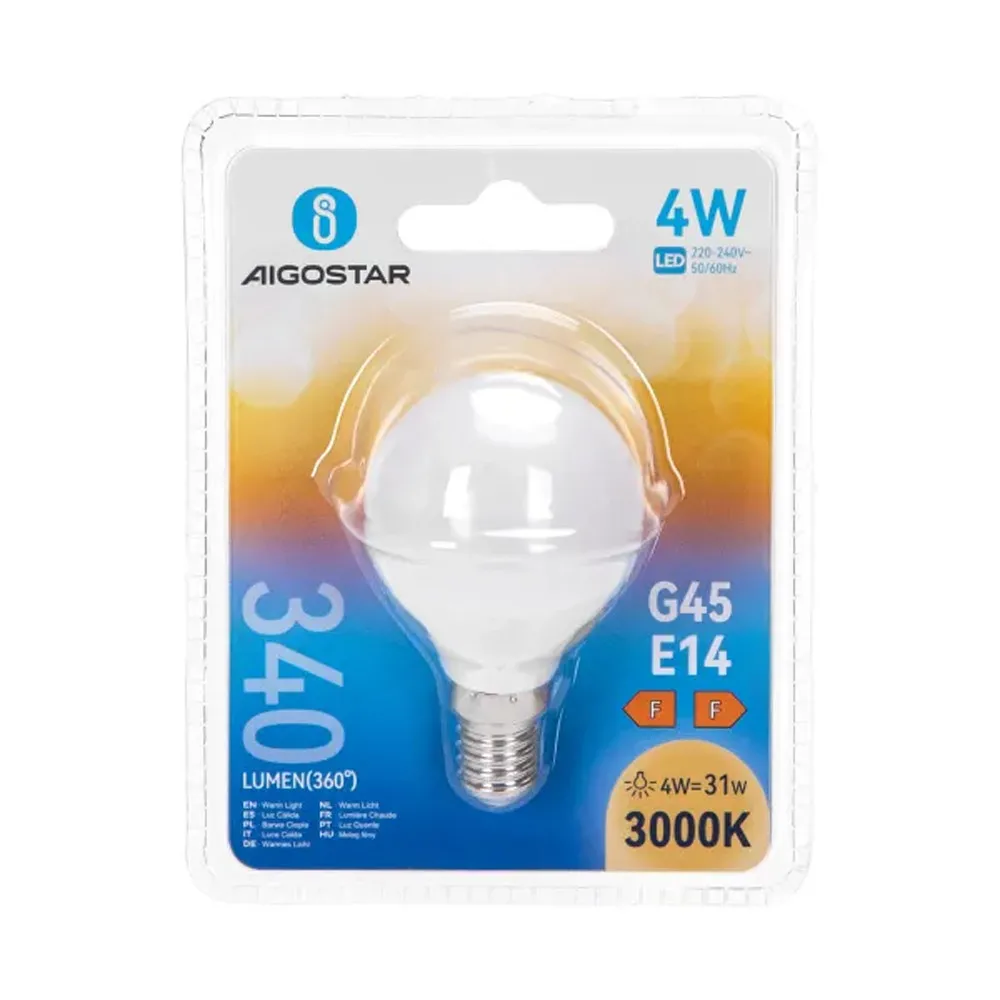 LED A5 G45 4W E14 3000K