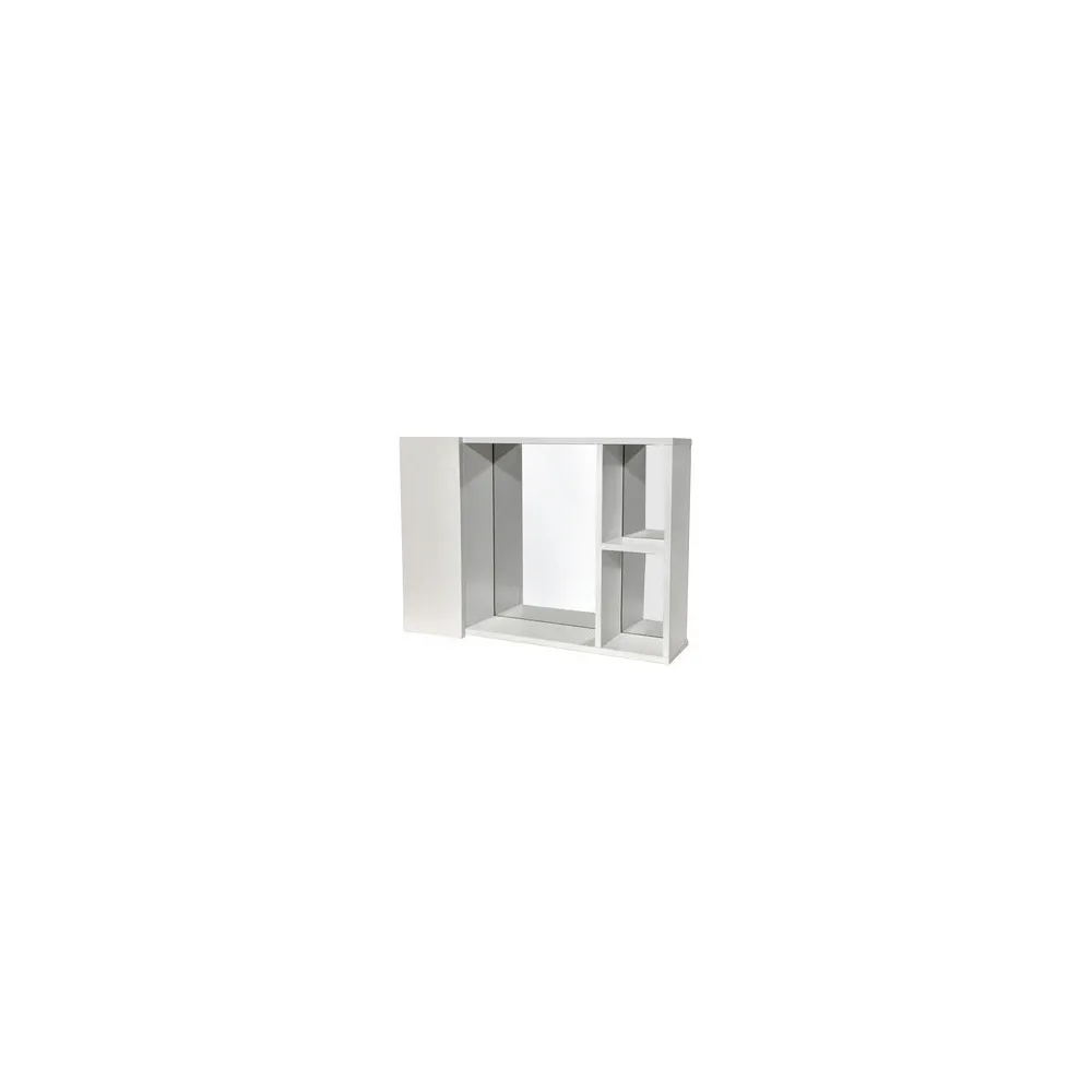 KIT SPECCHIO BAGNO 1 ANTA "GIN 1" CM.60X13X41 BIANCO