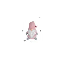 GNOMO DECORATIVO FOLLETTO ROSA E GRIGIO IN POLIESTERE 30,5x19x13CM (HxLxP)
