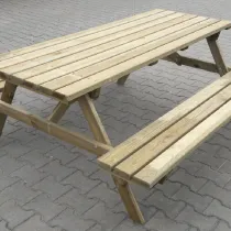 SET TAVOLO CON PANCHE PICNIC IMPREGNATO CM.180X160X71H