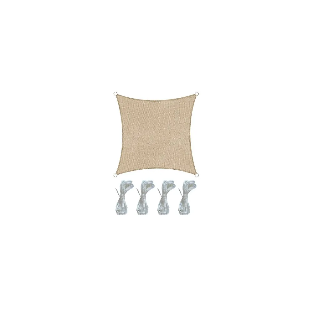 TENDA OMBREGGIANTE DA ESTERNO QUADRATA IN POLIETILENE BEIGE 3,6X3,6MT TENDA OMBREGGIANTE DA ESTERNO QUADRATA IN POLIETILENE BEIGE 3,6X3,6MT