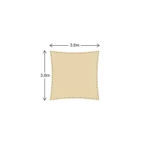 TENDA OMBREGGIANTE DA ESTERNO QUADRATA IN POLIETILENE BEIGE 3,6X3,6MT