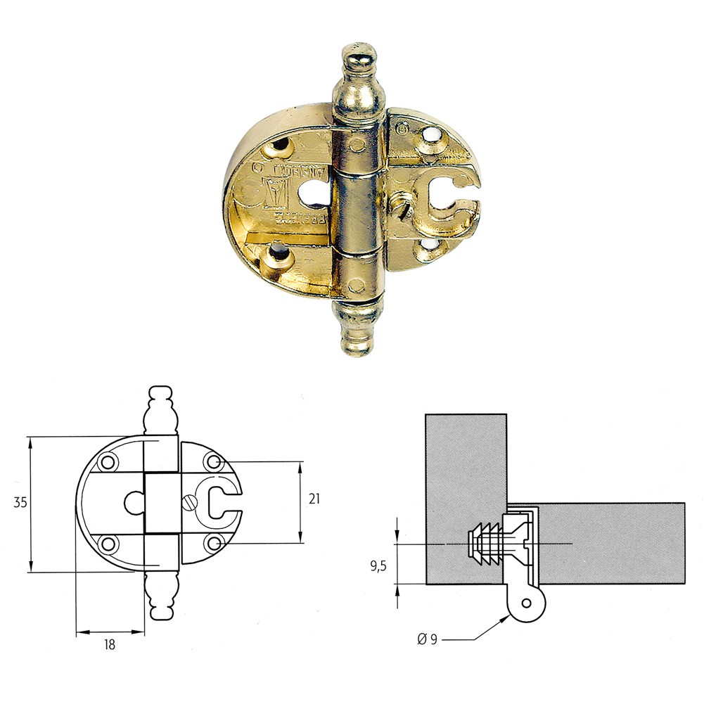 CERNIERA PER MOBILI 'A0056' bronzata