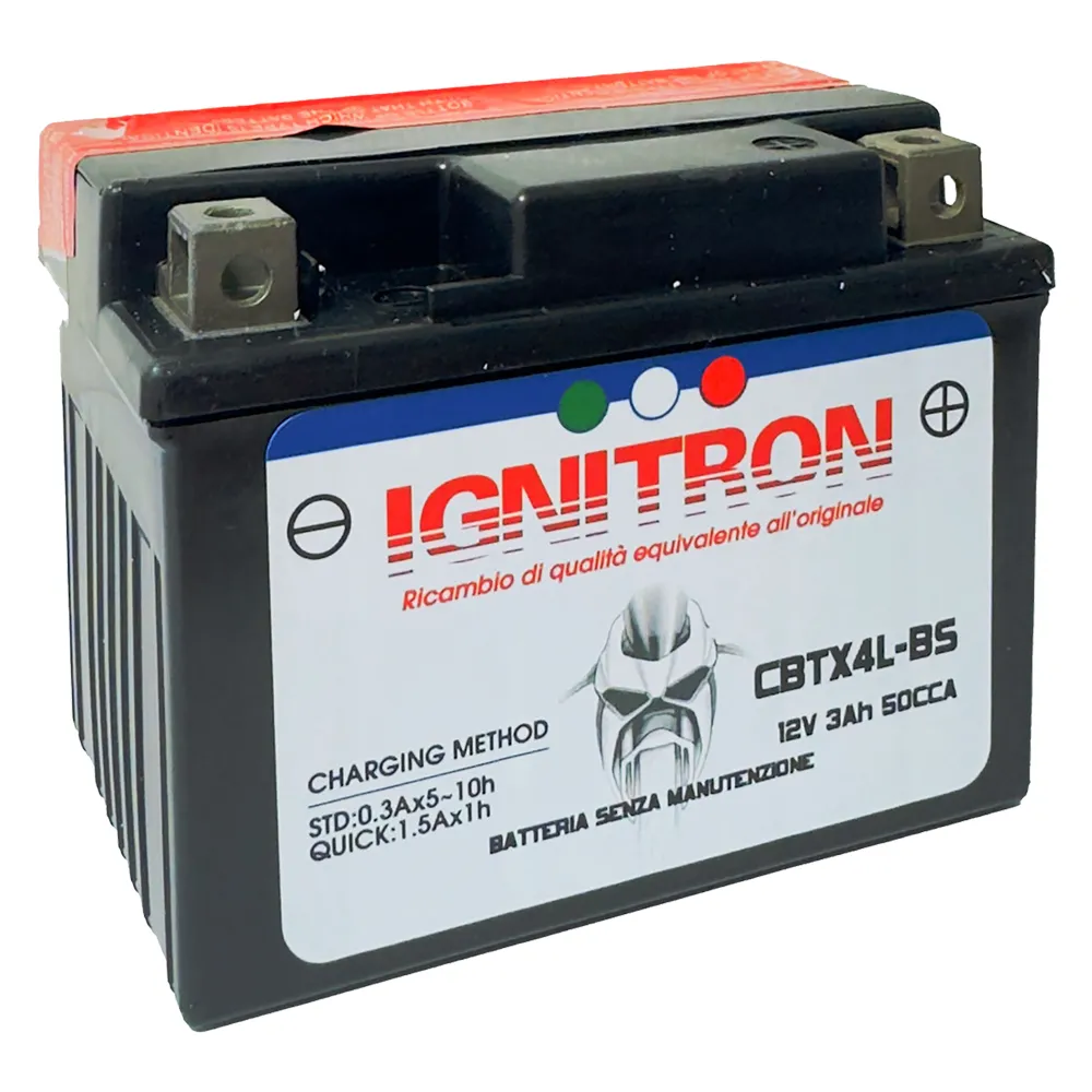 BATTERIA PER MOTO 'IGNITRON AGM' 12V - 3 Ah - mm 113x70x H.85 BATTERIA PER MOTO 'IGNITRON AGM' 12V - 3 Ah - mm 113x70x H.85