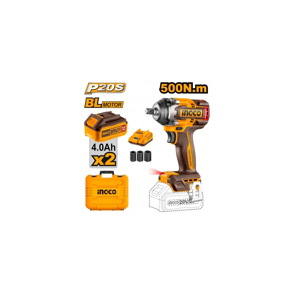 AVVITATORE AD IMPULSI 500Nm CON 2 BATTERIE E VALIGETTA AVVITATORE AD IMPULSI 500Nm CON 2 BATTERIE E VALIGETTA