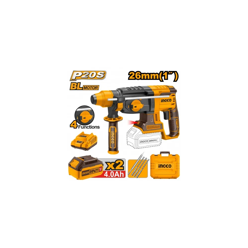 MARTELLO DEMOLITORE 20V BRUSHLESS CON 2 BATT. CARICABATT. MARTELLO DEMOLITORE 20V BRUSHLESS CON 2 BATT. CARICABATT.