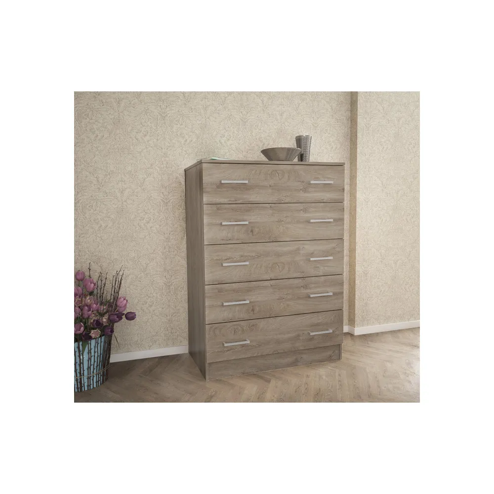 KIT CASSETTIERA 5 CASSETTI 80X45X111 CM ROVERE K105