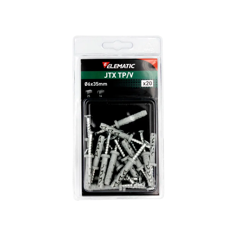 ELEMATIC BLISTER TASSELLO JTX TP/V 6X35 C/VITE 20 PZ (10 ELEMATIC BLISTER TASSELLO JTX TP/V 6X35 C/VITE 20 PZ (10
