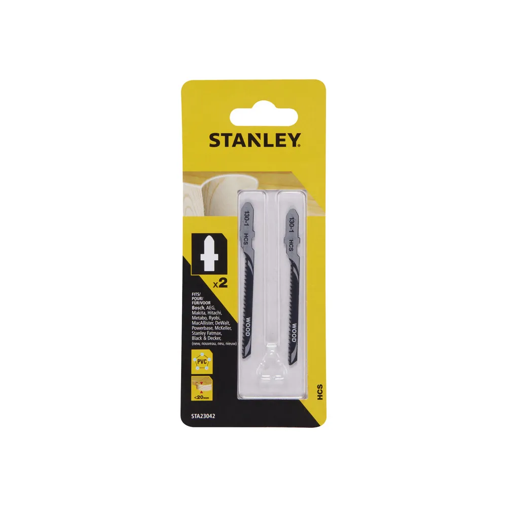 PIRANHA STANLEY STA23042 (X23003) 2 LAME LEGNO FRESATE T/CURVO ATT.A T