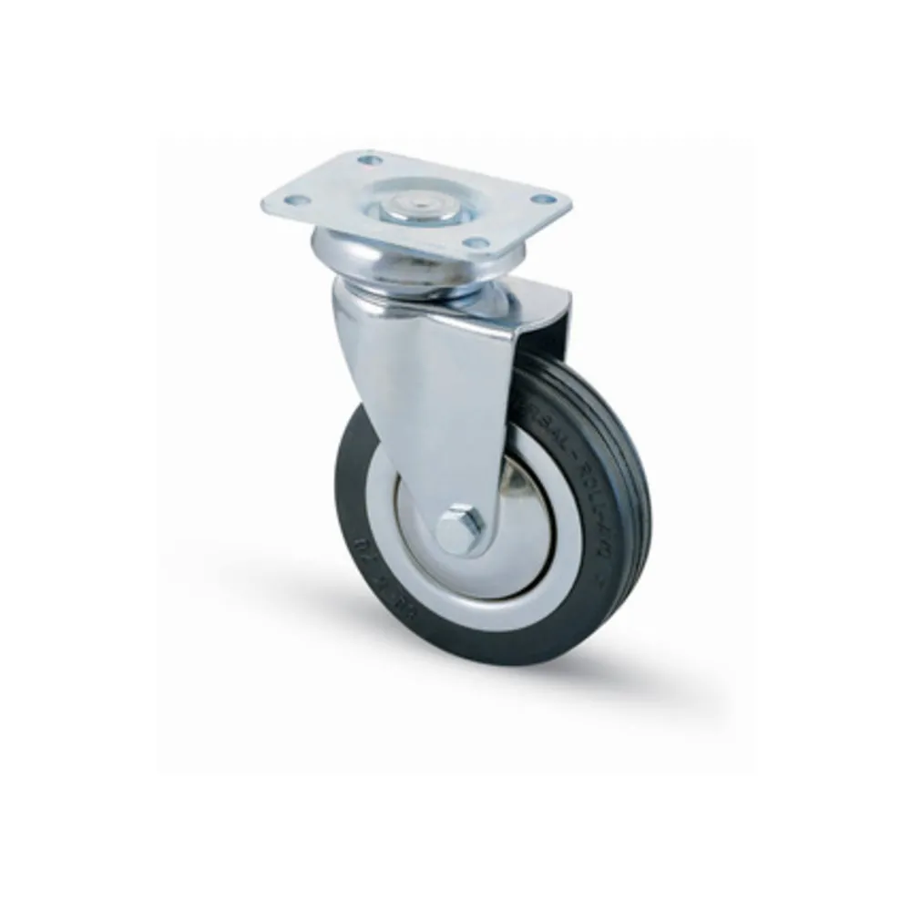 RUOTA CARRELLO D 100 MM GOMMA 155 PIASTRA
