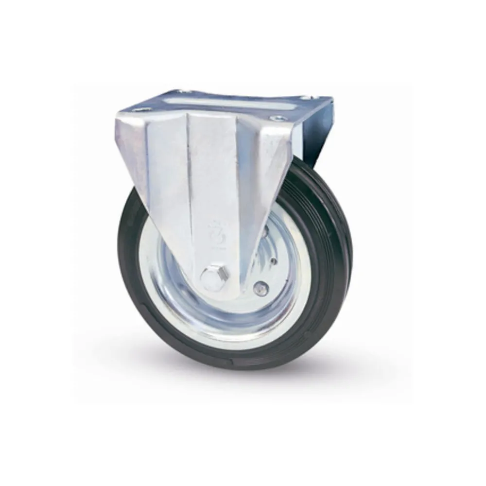RUOTA INDUSTRIALE D 100 MM GOMMA 80/A PIASTRA FIS