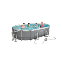PISCINA C/TELAIO E POMPA OVALE 488X305XH107 CM 56448