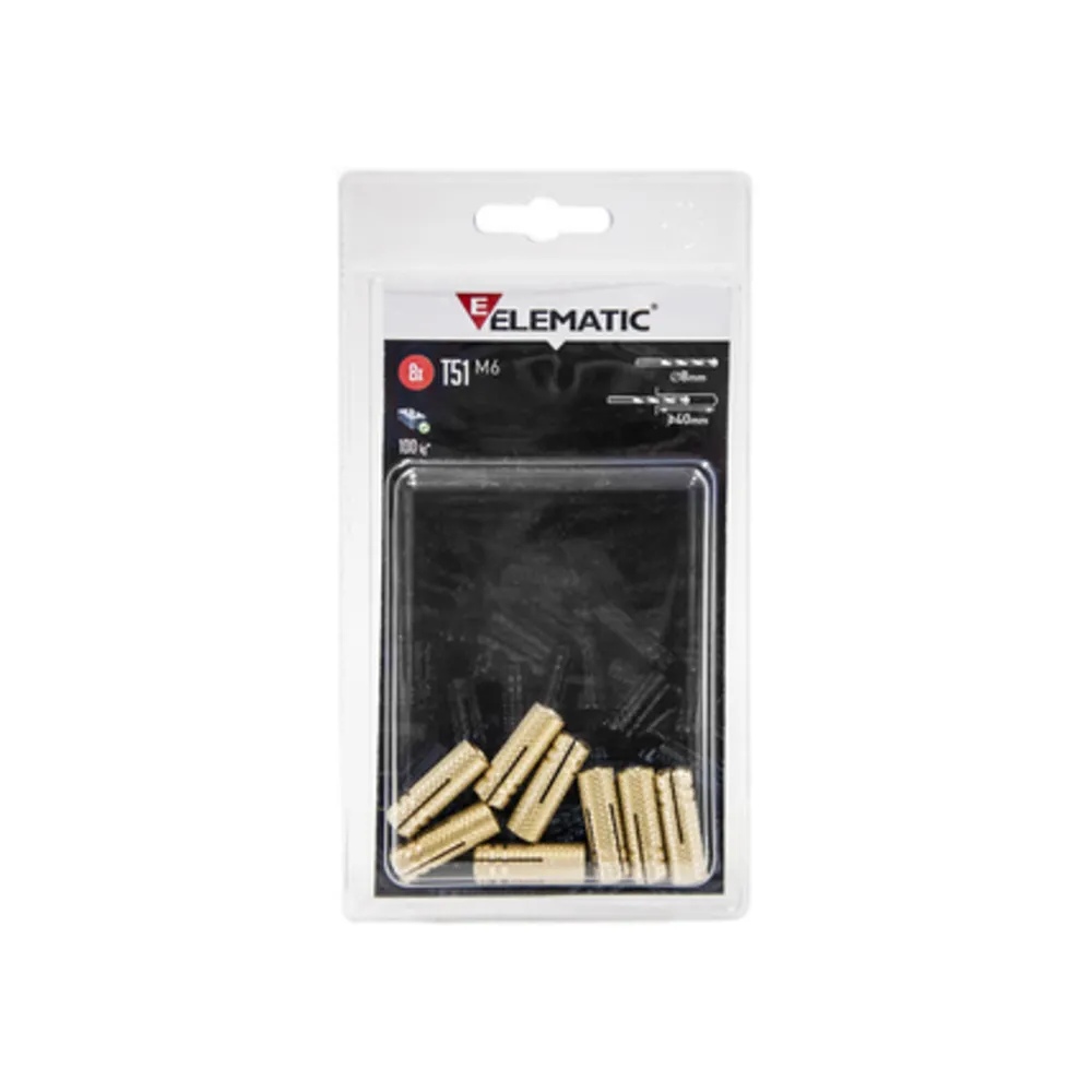 ELEMATIC BLISTER TASSELLO T51 M6 OTTONE 8 PZ (15 ELEMATIC BLISTER TASSELLO T51 M6 OTTONE 8 PZ (15