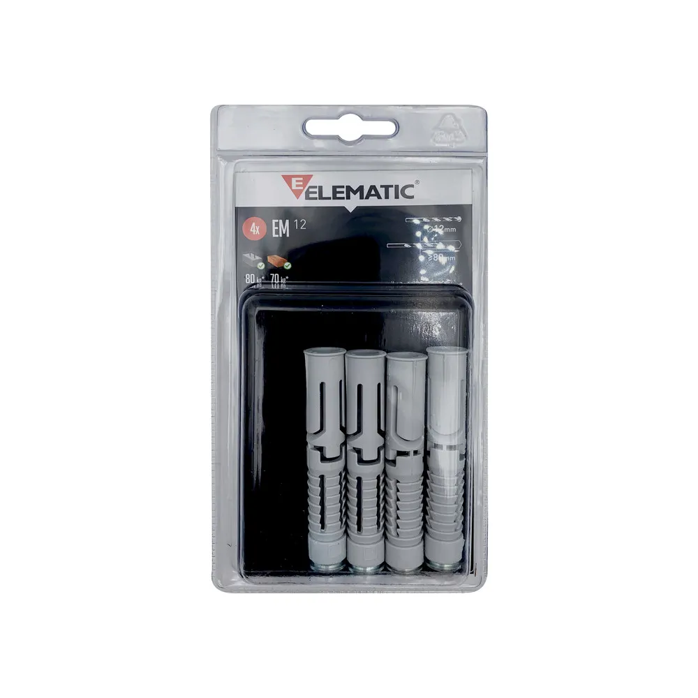 ELEMATIC BLISTER TASSELLO EM12 12X70 MM 4 PZ (10