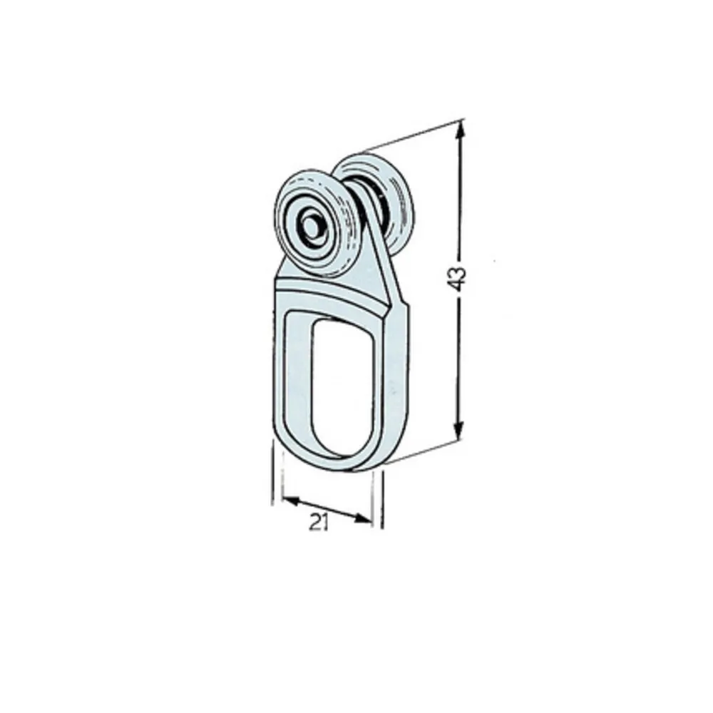 OMGE 902 CARRELLO NYLON A 2 RUOTE D 15 ACC P 10 KG (50 OMGE 902 CARRELLO NYLON A 2 RUOTE D 15 ACC P 10 KG (50