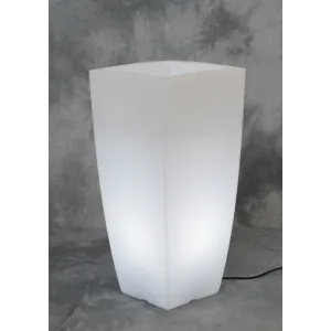 VASO STILO SQUARE BRIGHT 33X33X70CM LUCE BIANCA