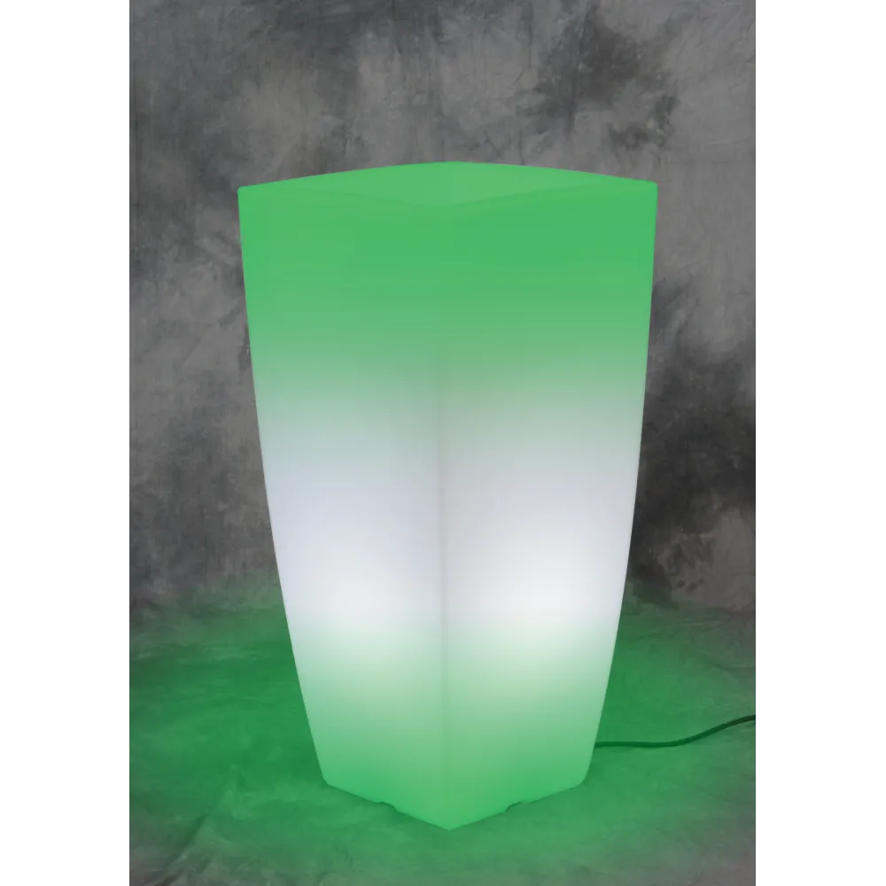 VASO STILO SQUARE BRIGHT 33X33X70CM LUCE VERDE VASO STILO SQUARE BRIGHT 33X33X70CM LUCE VERDE