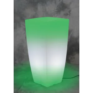 VASO STILO SQUARE BRIGHT 33X33X70CM LUCE VERDE