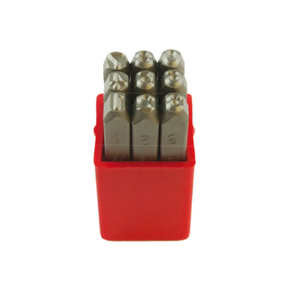 PUNZONI IN ACCIAIO SERIE  9 NUMERI 8X75 MM