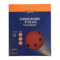DISCO ABRASIVO VELCRO 8 FORI D 125 MM GR  80 CF 10