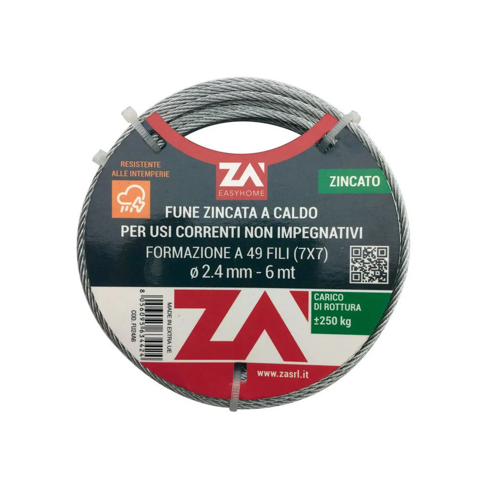 FUNE ACCIAIO ZINCATO ANTIGIRO 133F D 3 25 M FUNE ACCIAIO ZINCATO ANTIGIRO 133F D 3 25 M