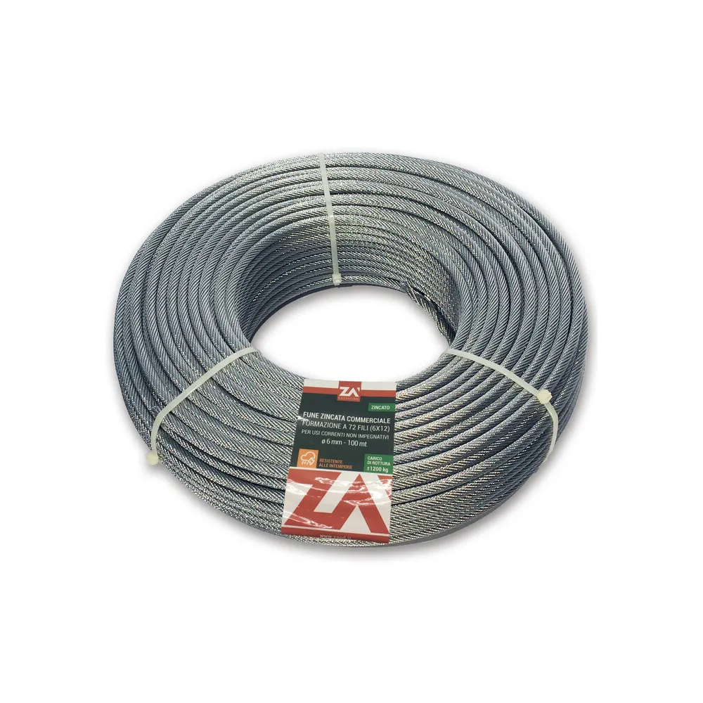 FUNE ACCIAIO ZINCATO ANTIGIRO 133F D 6 100 M FUNE ACCIAIO ZINCATO ANTIGIRO 133F D 6 100 M