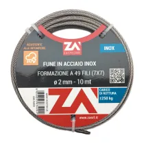 FUNE ACCIAIO INOX 49F D 5 MM 10 M