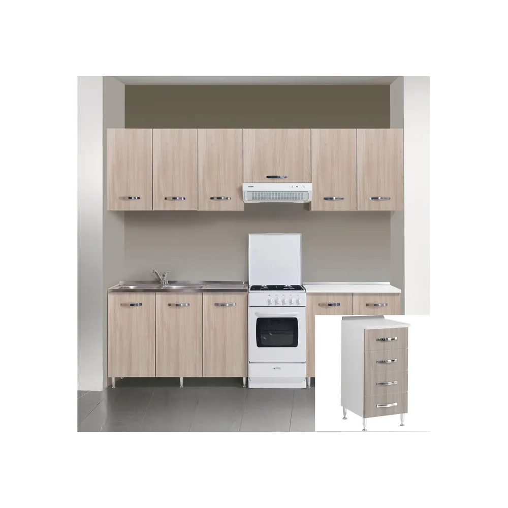 KIT CUCINA BASE 4 CASSETTI 40X50XH85 CM OLMO KIT CUCINA BASE 4 CASSETTI 40X50XH85 CM OLMO