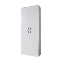 KIT ARMADIO 2 ANTE SCARPIERA 5 RIPIANI 71X38X182 BIANCO FRASS.