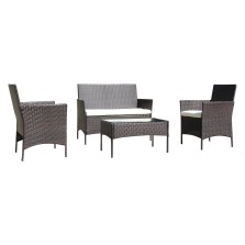 SET GIARDINO IN POLYRATTAN 'BERENICE' marrone/beige