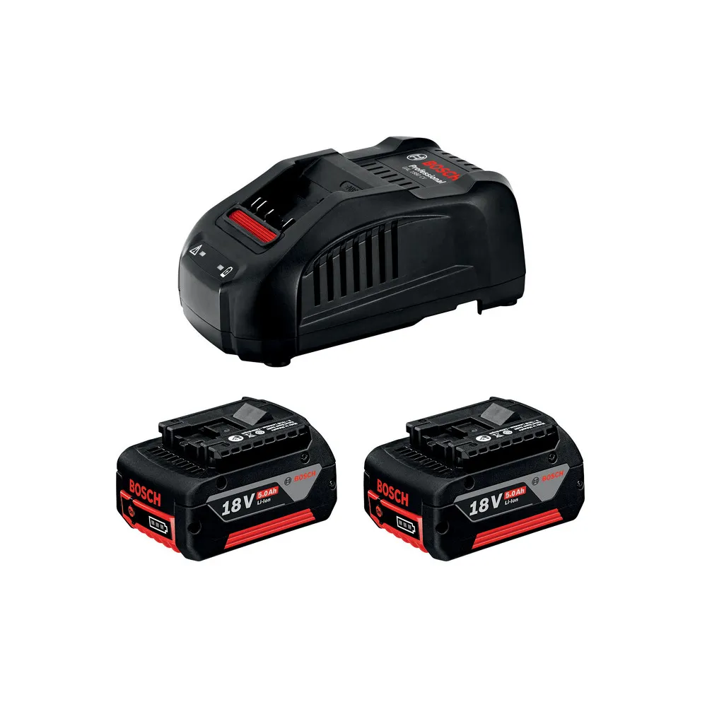BOSCH-B SET 2 BATTERIE 18V-5.0 Ah + CARICABATTERIE BOSCH-B SET 2 BATTERIE 18V-5.0 Ah + CARICABATTERIE