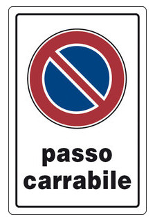 TARGA SEGNALETICA PASSO CARRABILE