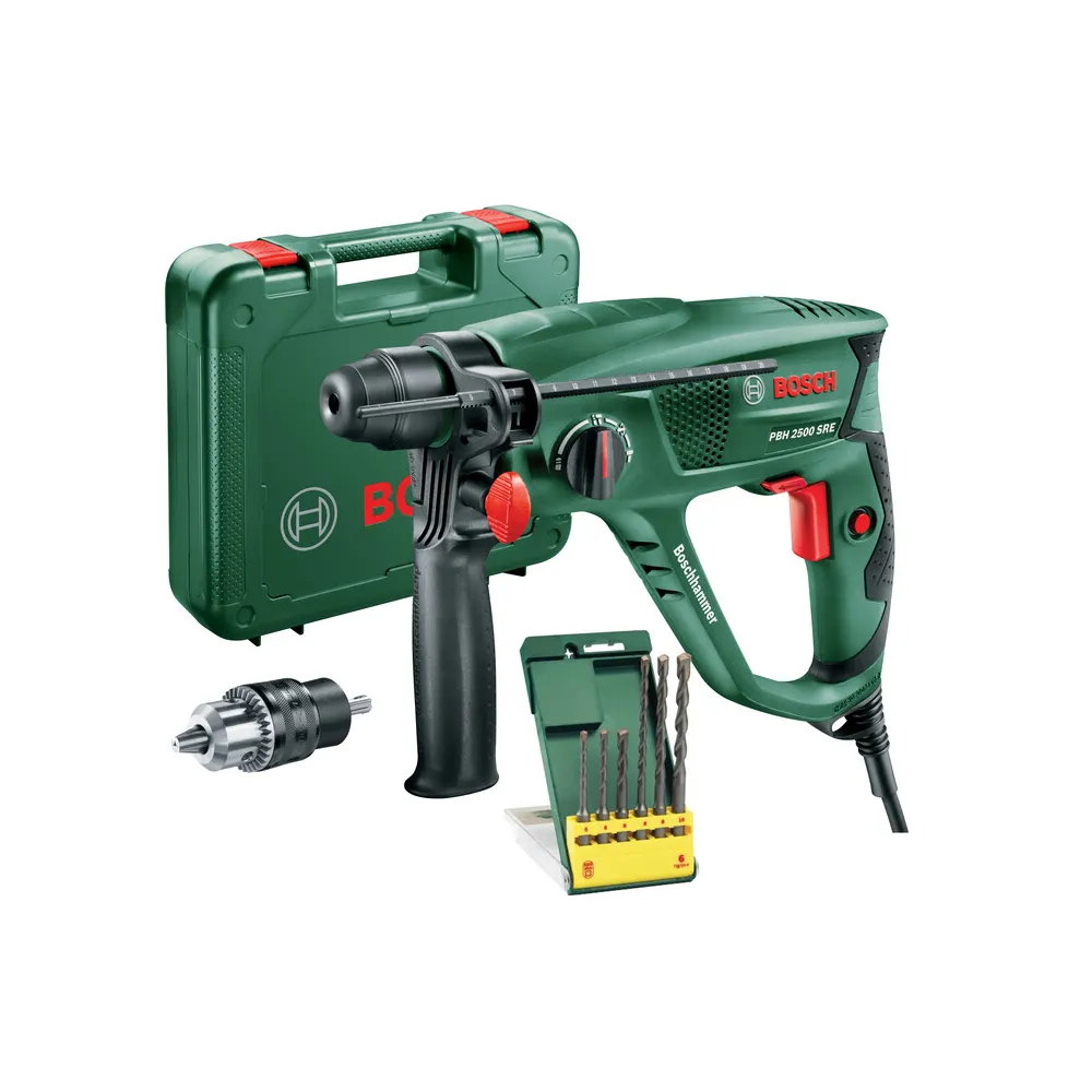 BOSCH-V MARTELLO PERFOR.600W PBH 2500 SRE SET C/6 PUNTE BOSCH-V MARTELLO PERFOR.600W PBH 2500 SRE SET C/6 PUNTE