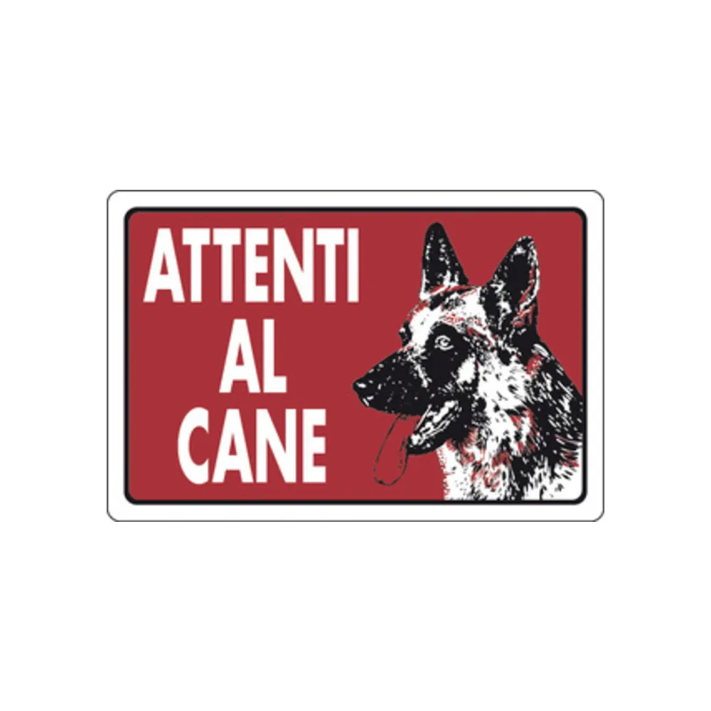 TARGA SEGNALETICA ATTENTI AL CANE (10 TARGA SEGNALETICA ATTENTI AL CANE (10
