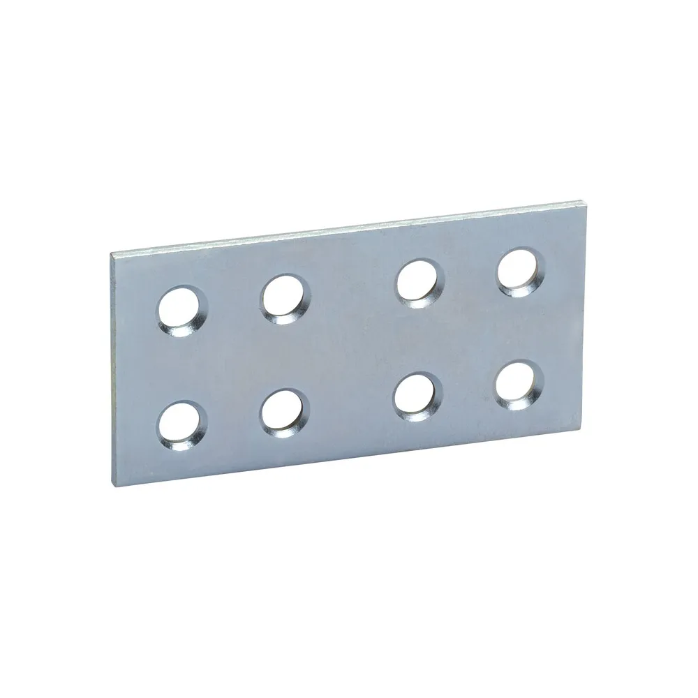 PIASTRINA DRITTA ZINCATA 8 FORI 60 MM (50 PIASTRINA DRITTA ZINCATA 8 FORI 60 MM (50