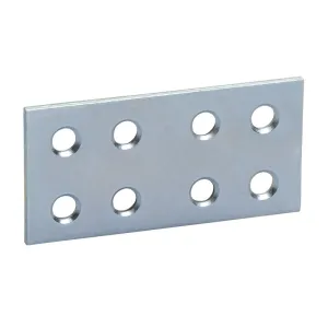 PIASTRINA DRITTA ZINCATA 8 FORI  60 MM (50