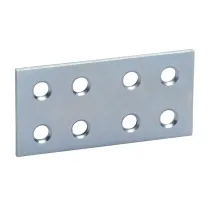 PIASTRINA DRITTA ZINCATA 8 FORI  80 MM (50