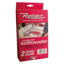 SACCHETTI A ROTOLI PER SOTTOVUOTO SCATOLATI N. 2 rotoli cm 20 x 6 mt