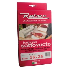 SACCHETTI PRETAGLIATI PER SOTTOVUOTO SCATOLATI 15 x 25 cf.30 pz