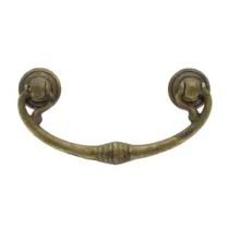 MANIGLIA OTTONE 03027  82X40 MM ANTICATO** (25