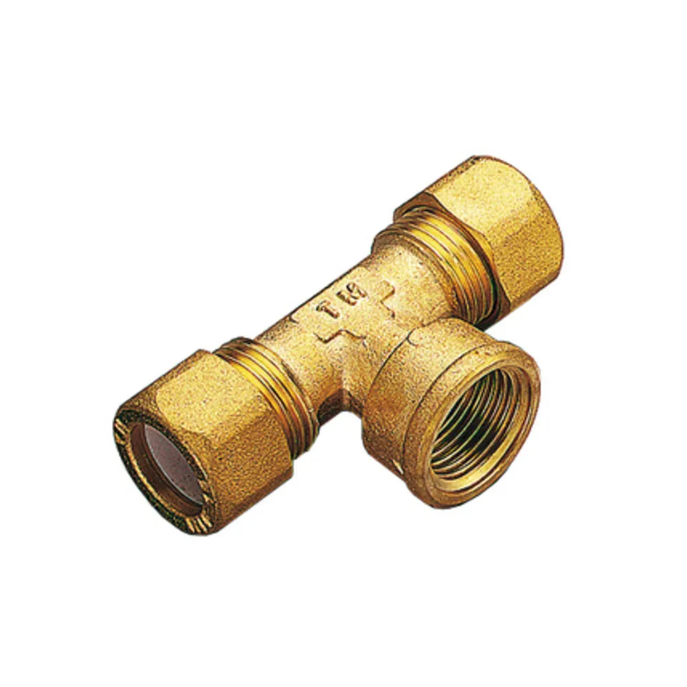 TEE OTTONE DUE BICONI - F/GAS 14X1/2 (10 TEE OTTONE DUE BICONI - F/GAS 14X1/2 (10