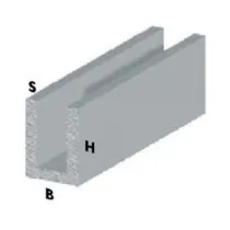 PROFILO ARGENTO H.200 CM CANALINO U 10X10X1 MM* (5