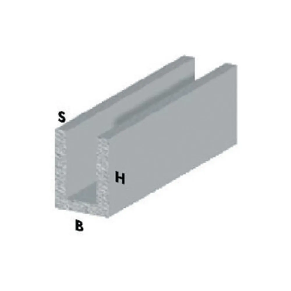 PROFILO ARGENTO H.200 CM CANALINO U 10X10X1 MM* (5