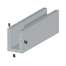 PROFILO ARGENTO H.200 CM CANALINO U 10X15X1 MM* (5