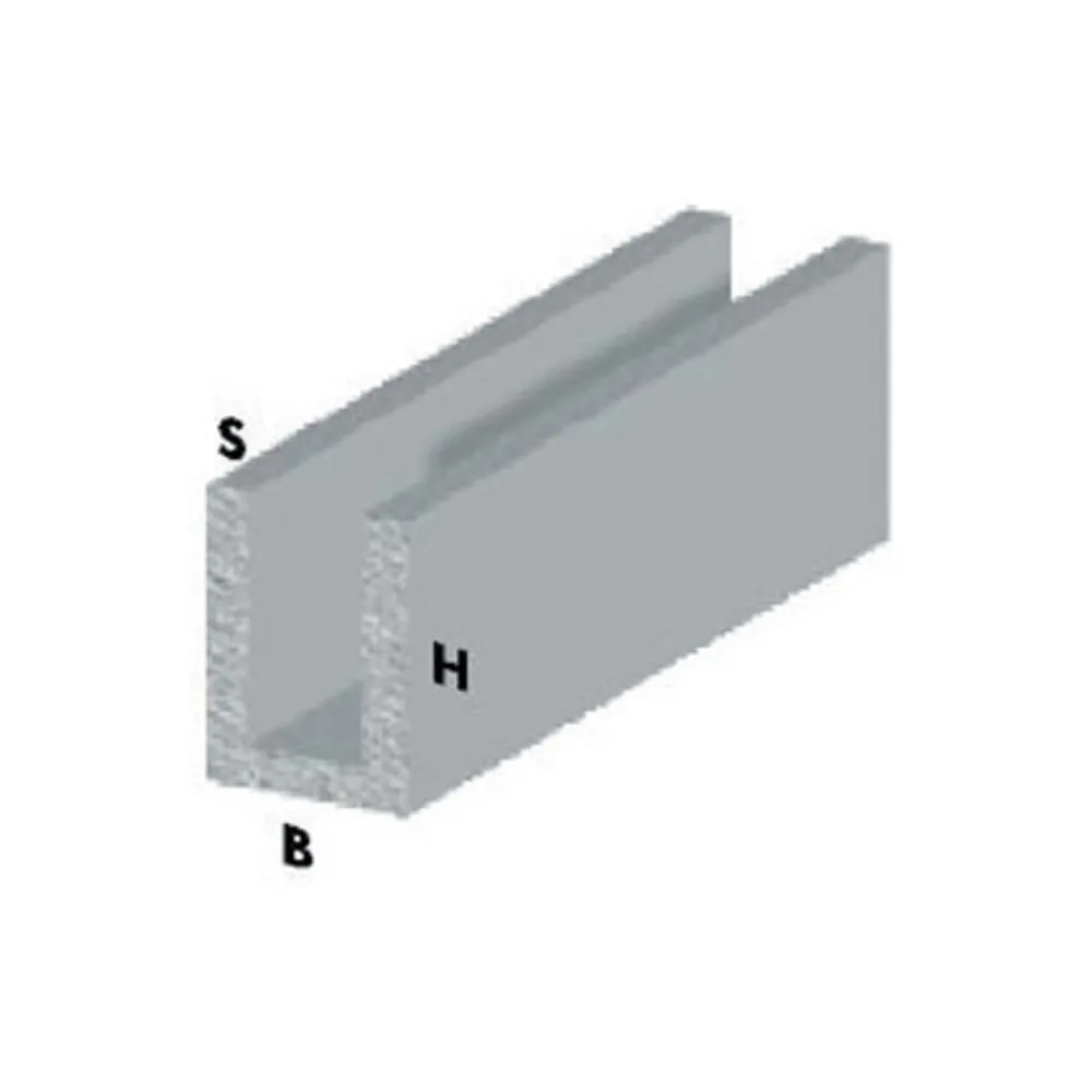 PROFILO ARGENTO H.200 CM CANALINO U 10X15X1 MM* (5