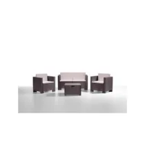 SALOTTO RESINA 4PZ.C/CUSCINI CAPRI BROWN