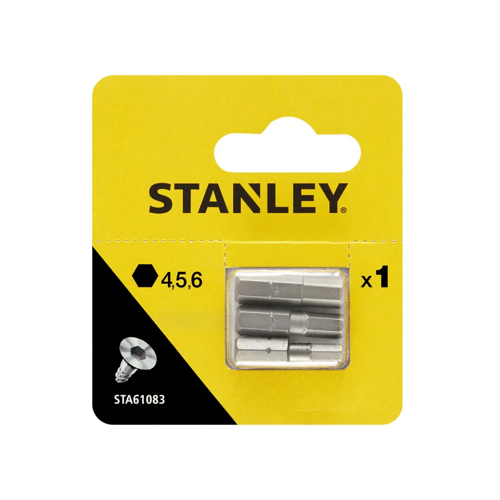 PIRANHA STANLEY STA61083 (X61083) 3 INSERTI MM.25 ES. 4-5-6