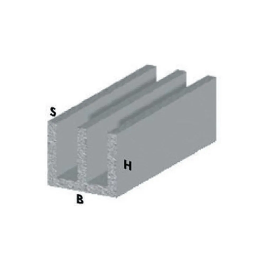 PROFILO ARGENTO H.100 CM CANALINO UU 20X18X1 MM* (5