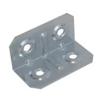 PIASTRINA QUADRA 4 FORI PIEGATA 40X20X20 MM ZINC (100
