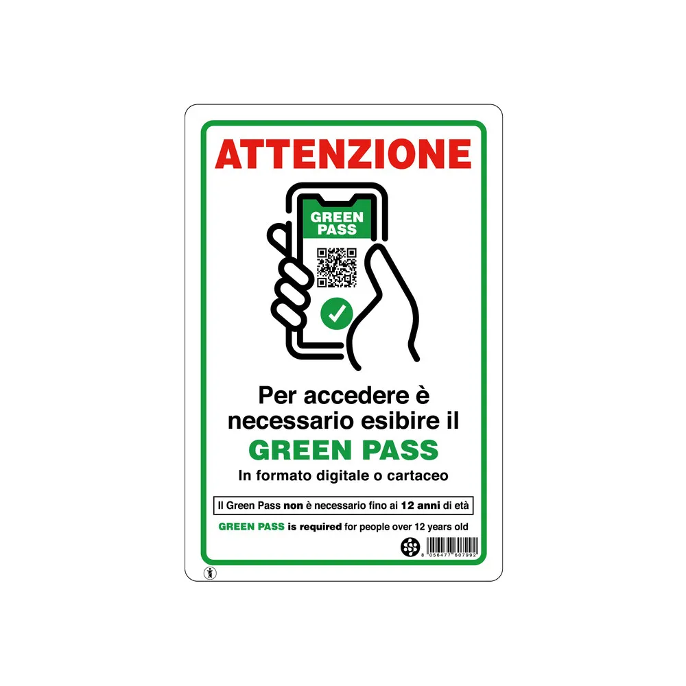 TARGA 20X30 ESIBIRE GREEN PASS (10